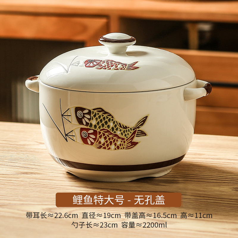 コイ豚油缶陶磁器調味缶蓋付き塩缶キッチン唐辛子油缶高温油かけ辛い生臭物油缶|undefined