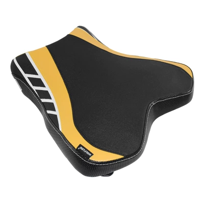 Motorcycle cushion: modified motorcycle with high - heiling-back-cushion-yellow