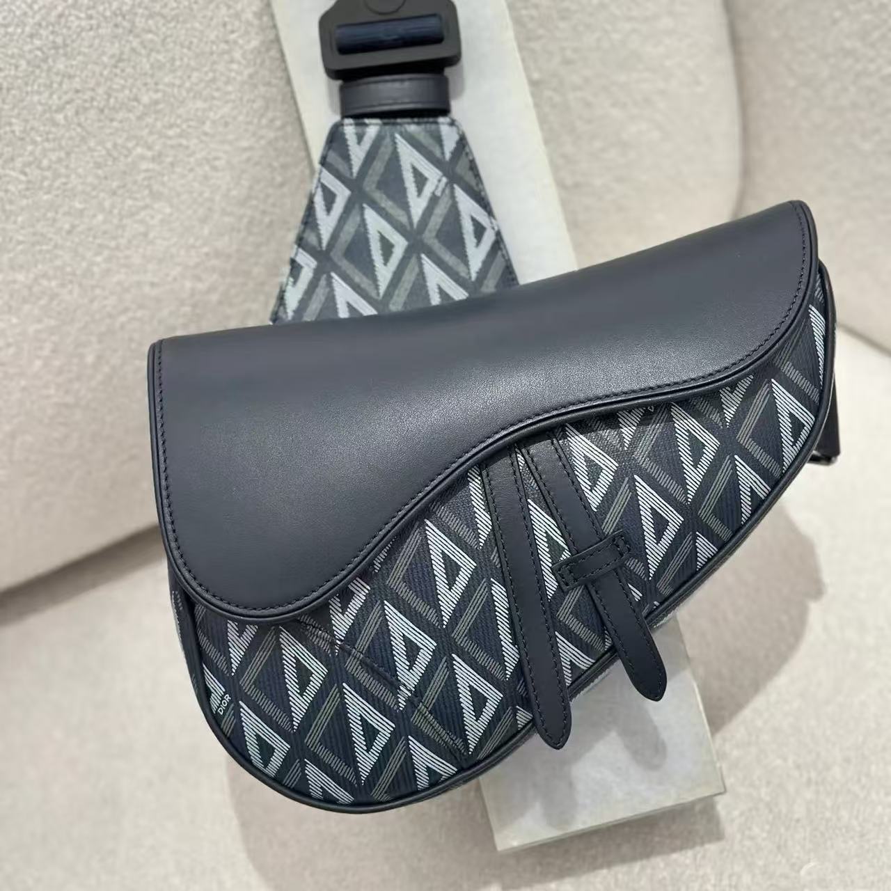 Black leather saddle