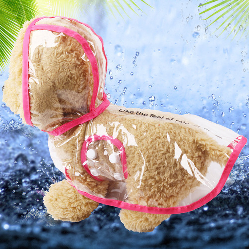 Spring and summer pet dog and cat transparent raincoat four-legged all-inclusive raincoat outdoor waterproof rain gear supplies clothes