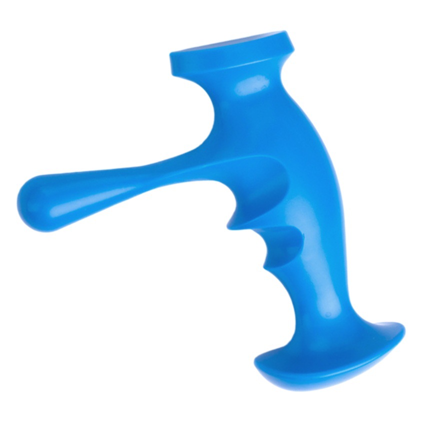 Inicio muscular y punto final rehabilitación punto gatillo masajeador manual presionando dedo presión punto original fascia relajación muscular a mano alzada