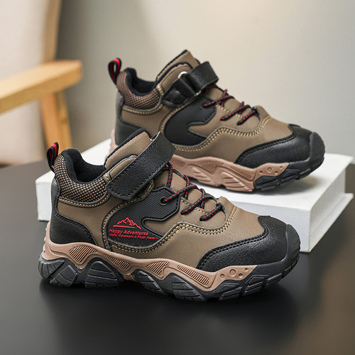Autumn and winter children's sports shoes, boys 'warm and non-slip, medium and large children's shoes, outdoor hiking shoes