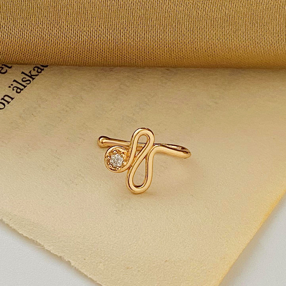 Fashion Zircon Inlaid Twisted Nasal Splint Non-Piercing Jewelry Letter S Fake Coiling Nose Studs