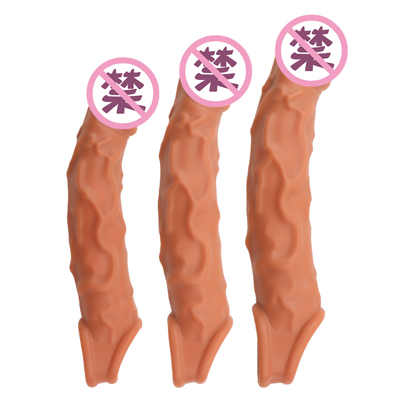 10-Frequency Vibrating Wolf-Tooth Penis Sleeve, Textured Silicone Extender for Couples — detail image 1