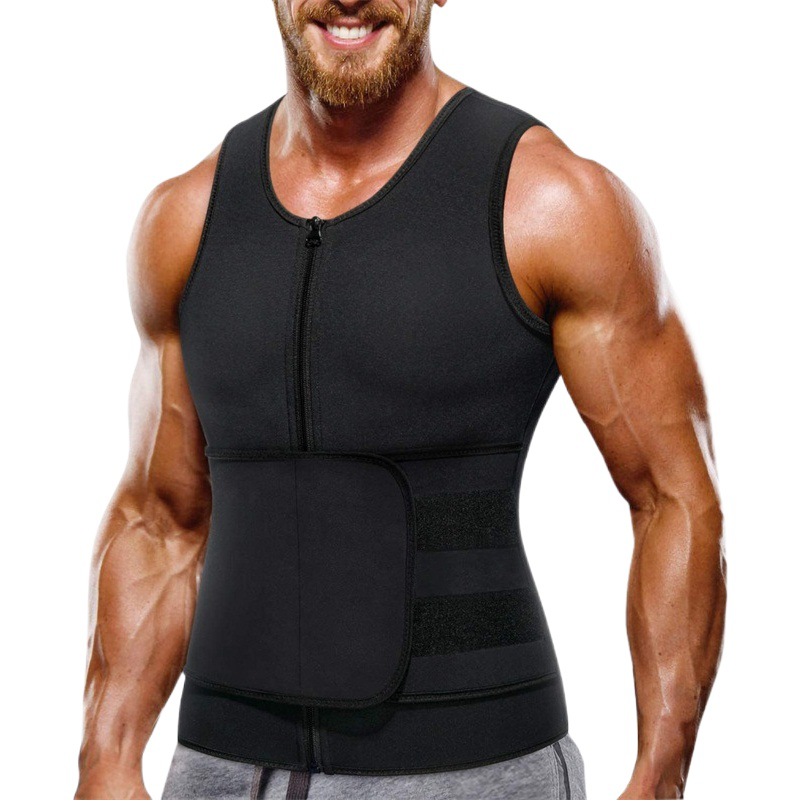 Cross-border Shaper Belly Tinting Vest Neoprene Men's Fitness Sports Tunic Sweaty Wear Body-fitting Tunic Waist