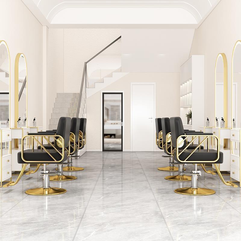 Silla de peluquería silla de peluquería especial taburete de corte de pelo red rojo de alta calidad escaldado asiento de elevación rotatorio