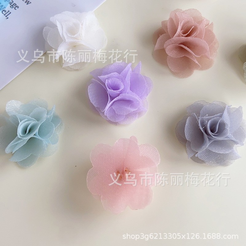 한국 DIY 헤어 액세서리 거즈 꽃 현아 김 액세서리 쉬폰 꽃 의류 신발과 모자 액세서리 미니 입체 패브릭 꽃