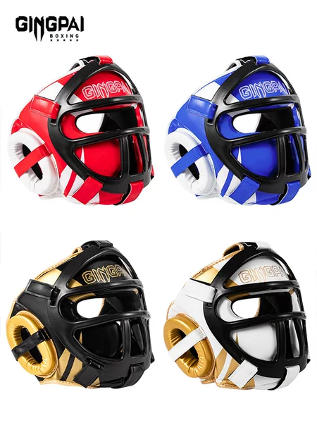 Mask Boxing Helmet Children's Sanda Fighting Muay Thai Fighting Head Protection Headgear Adult Training Protective Gear Taekwondo