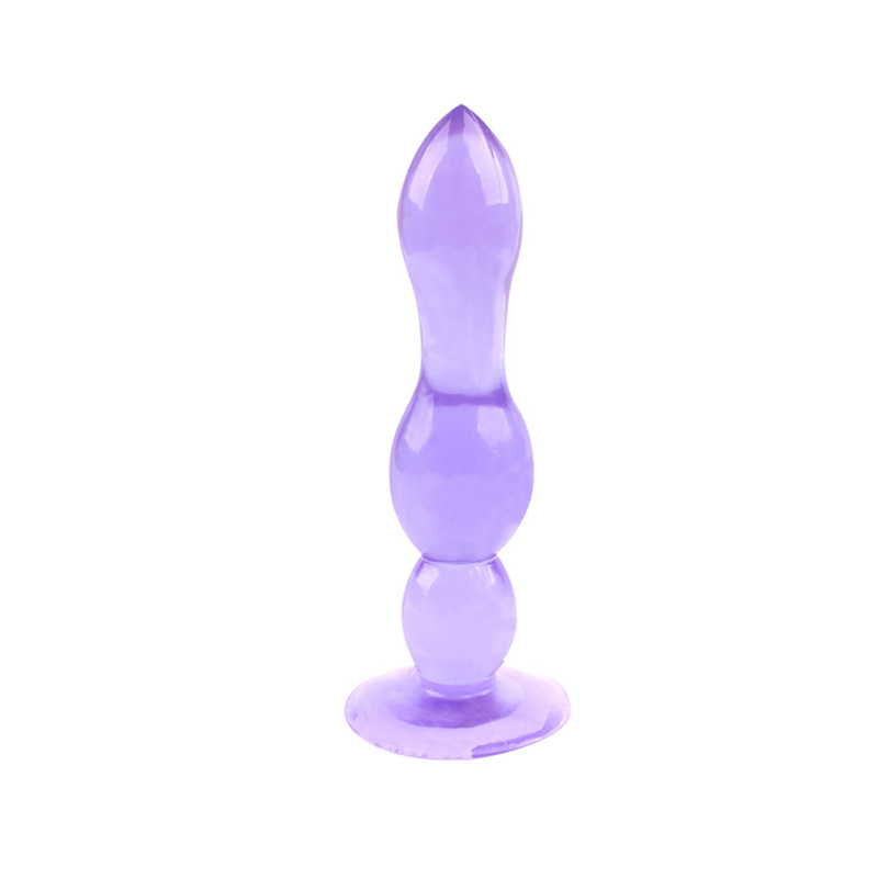 Chrysanthemum Wearable Anal Beads Plug, Suction Cup Base, TPE, Triple Bead Black — detail image 7