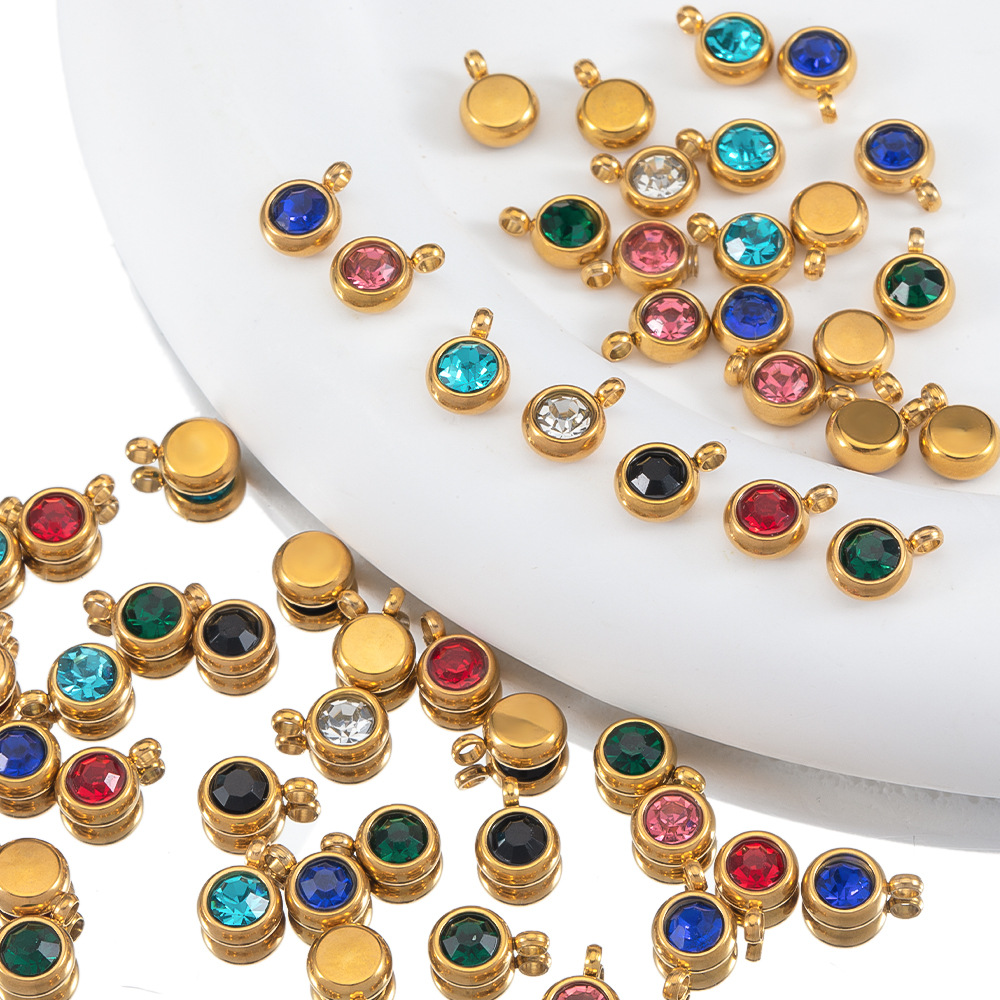 Plastic, Resin Material 20 PCS/Package Diameter 6 Mm Plastic Resin Zircon Geometric Pendant