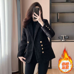 小香风西装女外套2025新款设计感显瘦轻奢减龄加棉加厚秋冬款外套