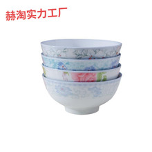 红杜鹃老式碗家用陶瓷米饭寸饭碗个装吃饭农村怀旧小碗熙