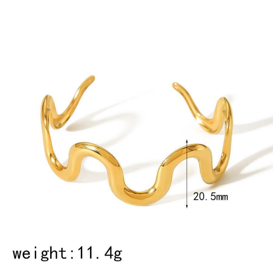 Geometric Pattern Wholesale Jewelry Vintage Style Simple Style Geometric 304 Stainless Steel 18K Gold Plated Plating Rings Bracelets