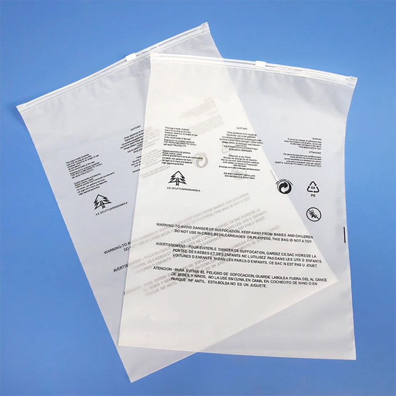 Bolsa de cremallera de ropa mate, calcetines transparentes, bolsas de embalaje de ropa interior, bolsas de almacenamiento de ropa, bolsas de autocierre de advertencia transfronteriza engrosadas