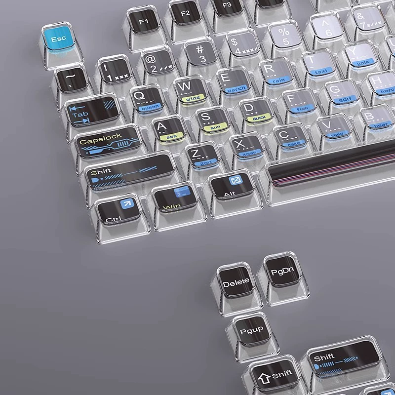 Клавиша-ключ Black JSnake? Keycap Double-layer Crystal Coral Love MDA Высота PC Материал 115-ключ механическая клавиатура Несколько компоновок