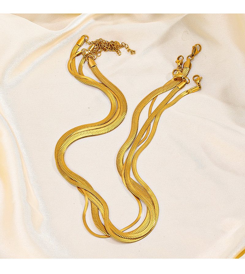 8g Weight PVD Coated Gold Plating Process 18K Gold Plated Plating Material PVD Coated 18K Gold Plated Geometric 304 Stainless Steel Basic Waterproof Non Tarnish 304 Stainless Steel Necklace