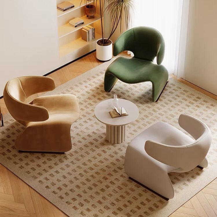 Nordic fabric sofa living room designer creative single sofa chair light luxury hotel leisure reception sofa