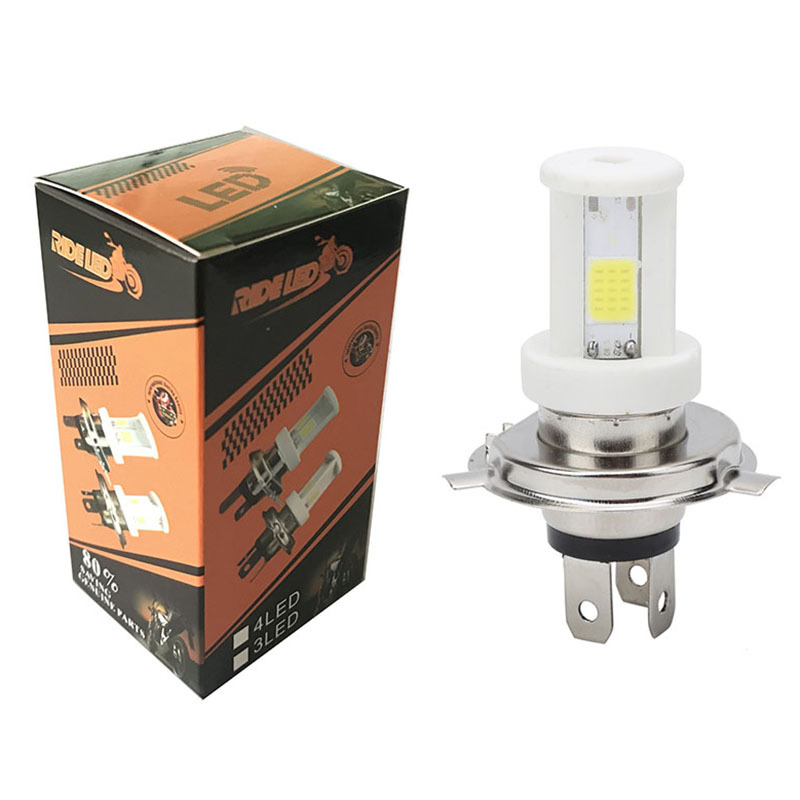Fábrica al por mayor 3LED H4 cerámica LED faro motocicleta luz tres garra H4 motocicleta faro suministro transfronterizo
