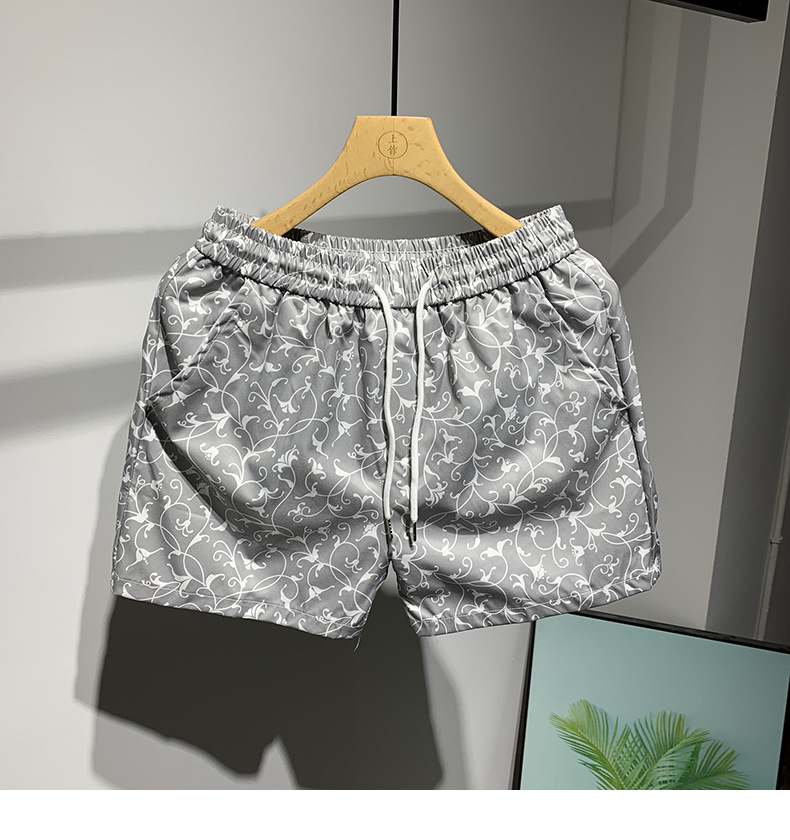 Men's Quick-Dry Athletic Shorts 3/4 Length, Casual Elastic Waistband Lounge Shorts For Gym Running Beach_viptrois.com