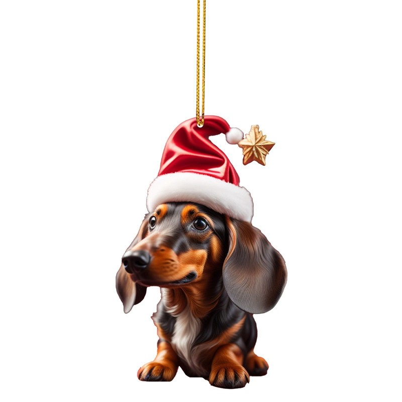 国境を越えた新商品ソーセージ犬ストラップクリスマスペンダントクリスマスツリー装飾品車内飾り装飾品漫画犬|undefined
