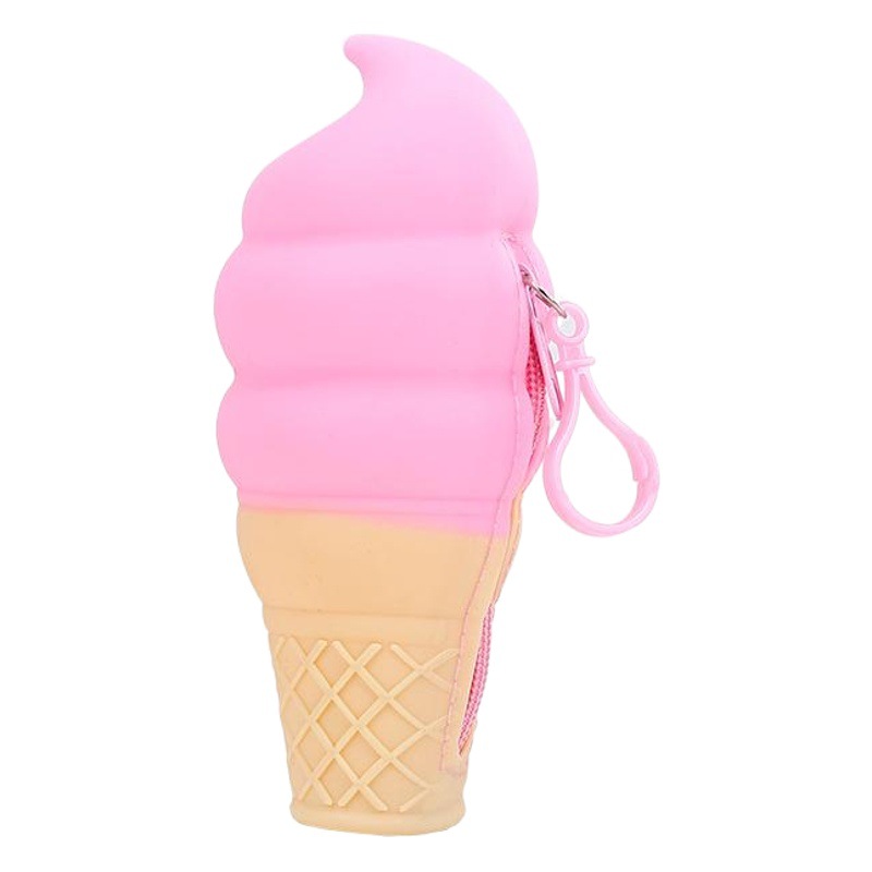 Hanging Silicone Korean Version New Cute Fashion Ice Cream Popular Buckle Key Bag Card Bag Coin Purse