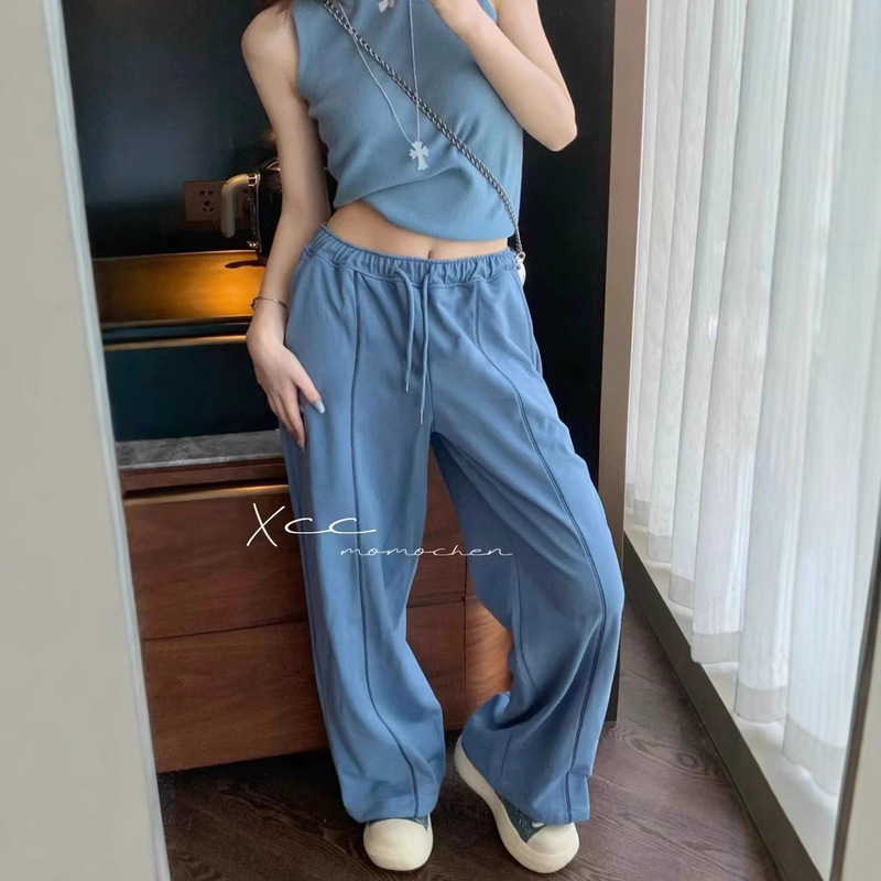 South Korea Trendy Brand Niche RR Autumn Printed Casual Bright Line Pants Straight Rest Men's and Women's Couple's Wide Leg Pants South Korea Trendy Brand Niche RR Autumn Printed Casual Bright Line Pants Straight Rest Men's and Women's Couple's Wide Leg Pants