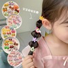 Children's elastic hair rope with pigtail, cartoon cute hairpins, hair accessory, no hair damage