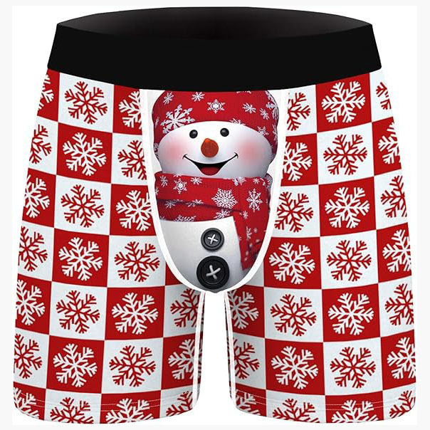 European and American Men's Christmas Panties Amazon Hot Funny Novelty Christmas Holiday Boxer Comfortable Panties Breathable for Men
