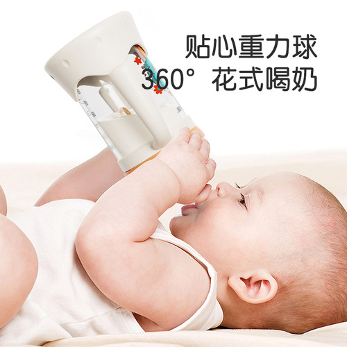婴儿玻璃奶瓶新生儿宽口径带吸管防摔防胀气宝宝婴儿奶瓶耐高温