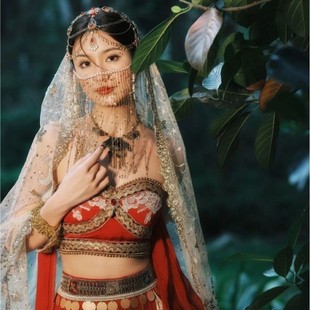 exotic headdress tiara western region princess hair crown forehead chain hair crown hair accessories ethnic style ancient costume decorative curtain photo