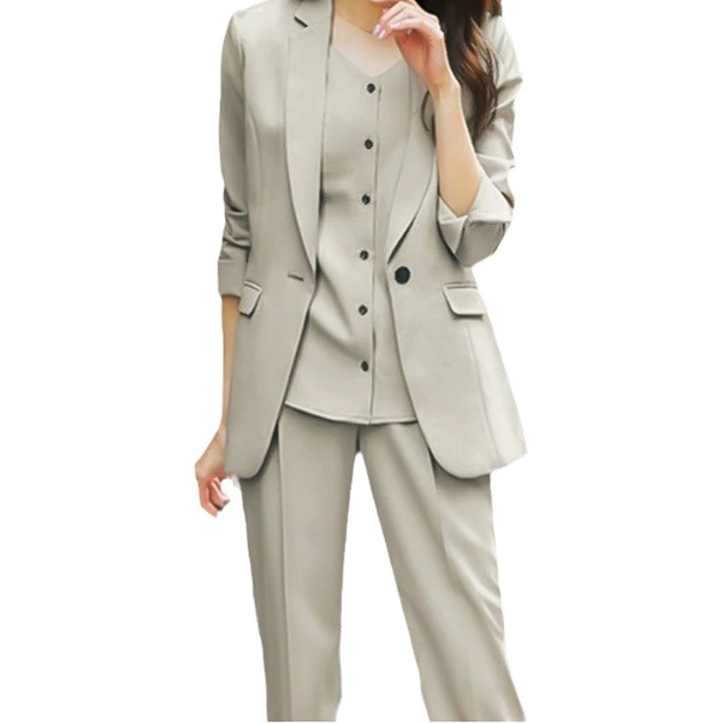 Костюм-тройка 2026: летний, тонкий, повседневный, для миниатюрных женщин, с жилетом и брюками, деловой стиль