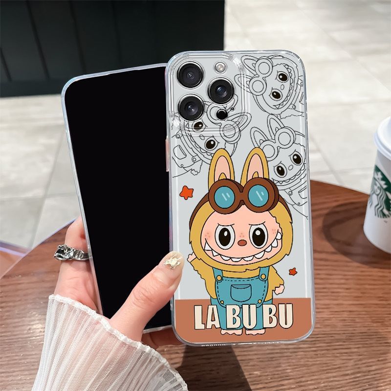 Cute Labu Suitable for Apple 16Promax Mobile Phone Case Iphone15 New Apple 14/13/12 Transparent Case
