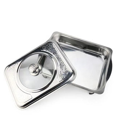 Factory stainless steel four-legged restaurant hotel buffet stove with detachable thick square combination lid fast food stove