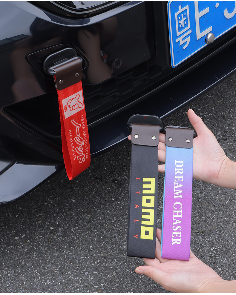 Cross-border car modification bumper trailer with personalized decoration, JDM modification culture tow rope streamer factory