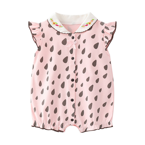 Baby Girl Summer Outfit Pack Nappies Dress Princess Summer Onesie 0 Months Short Sleeve Pajama Air Conditioning Suit