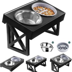 高架犬の碗は高さを調節できます。