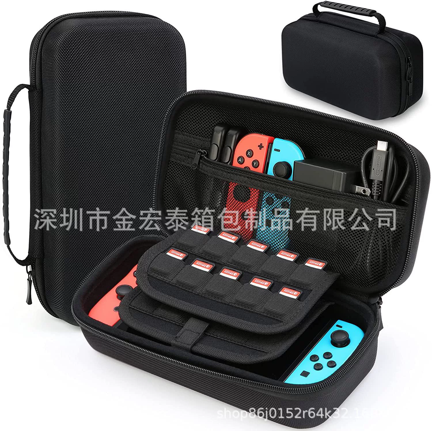 Пакет хранения Nintendo Switch с двойным отделением, место для 20 игровых карточек, жесткий средний EVA кейс для игровой комплектации, с отделением