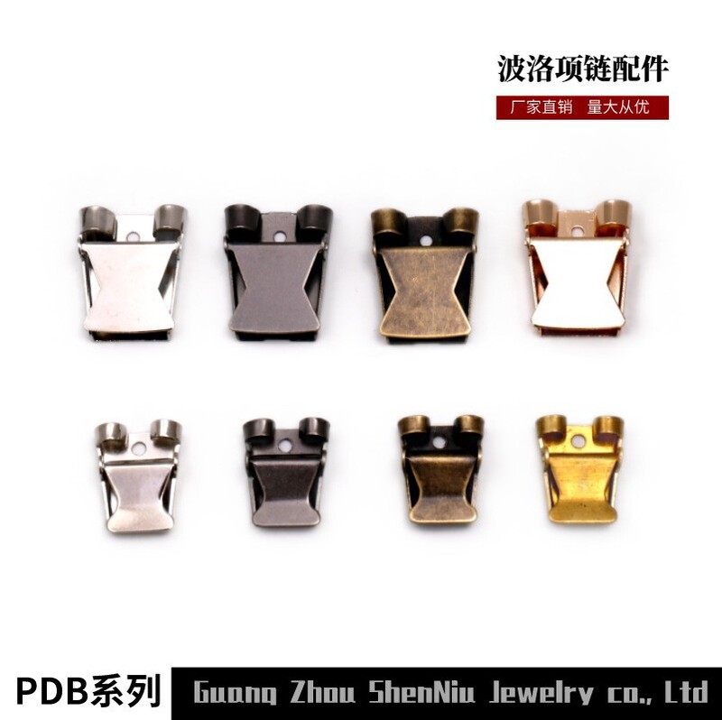 Vintage Polo tie metal buckle accessories C clip buckle leather rope buckle DIY necklace buckle manufacturers wholesale back buckle