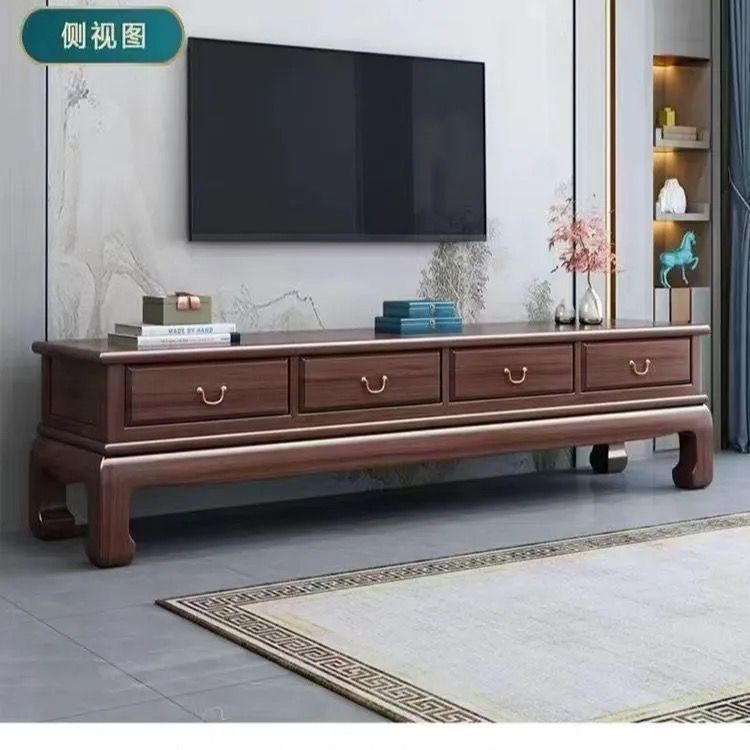 新中式新古典乌金色电视柜实木客厅现代简约客厅电视储物影视柜