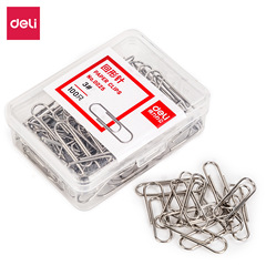 Deli 0025 metal paper clip 29mm paper clip 3# silver pin office u-shaped pin 100 pieces/box