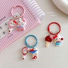 卡通运动风KT猫咪钥匙圈挂件可爱少女心包包挂饰配饰学生闺蜜礼物