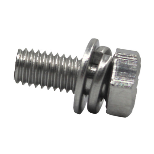 Stainless steel hex head bolts for wholesale GB9074 73204 external hex flat spring washers combined screws M5 M6 M8