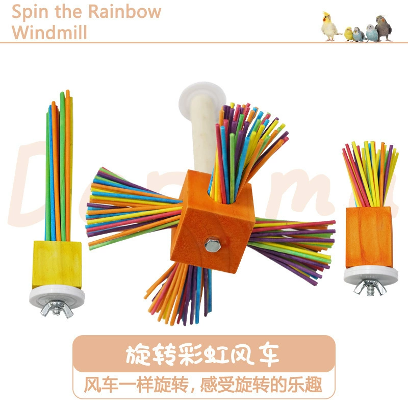 DARUMA Тайвань Далума попугай деревянная игрушка Радуга вращающаяся ветряная мельница качели станции