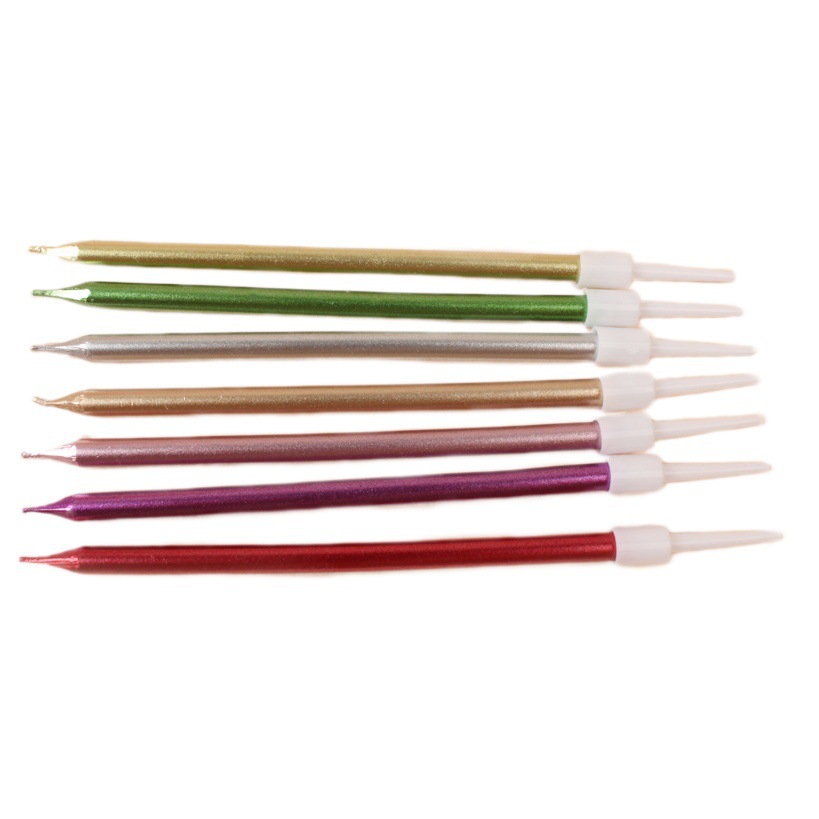 Simple gilding papel lápiz vela pastel de hornear creativo año de edad fiesta metal pintura sola vela de cumpleaños