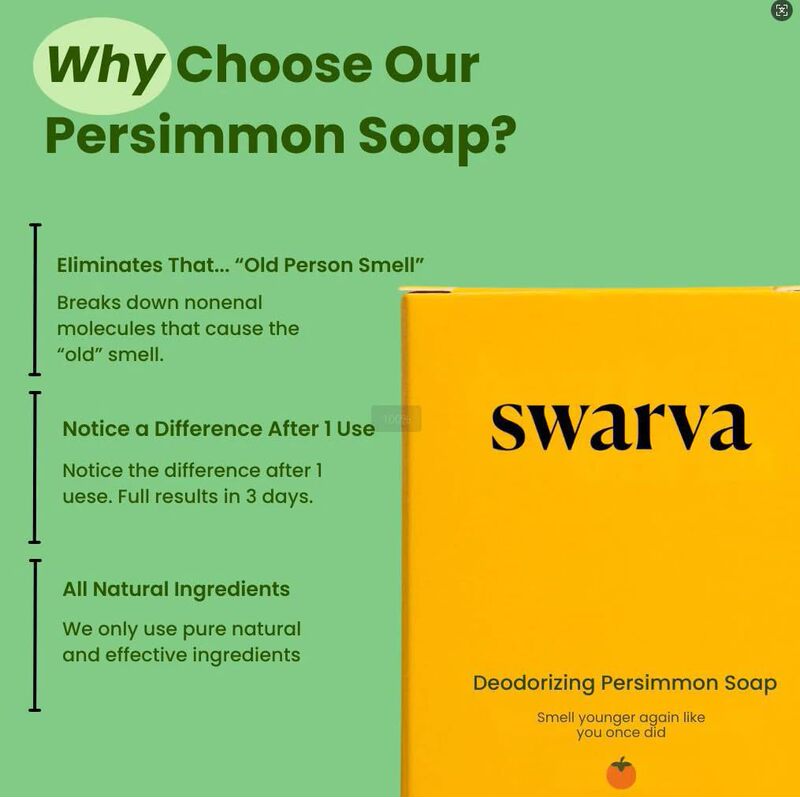 现货Swarva Persimmon Soap,香皂温和清洁 柿子除臭皂，体味去除|undefined