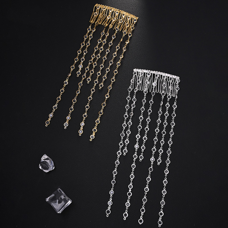 Europa y los Estados Unidos venta caliente bordilla insertar peinado de alto nivel de sensación de disco de cabello de diamante cadena de cabello temperamento accesorios para mujer headwear