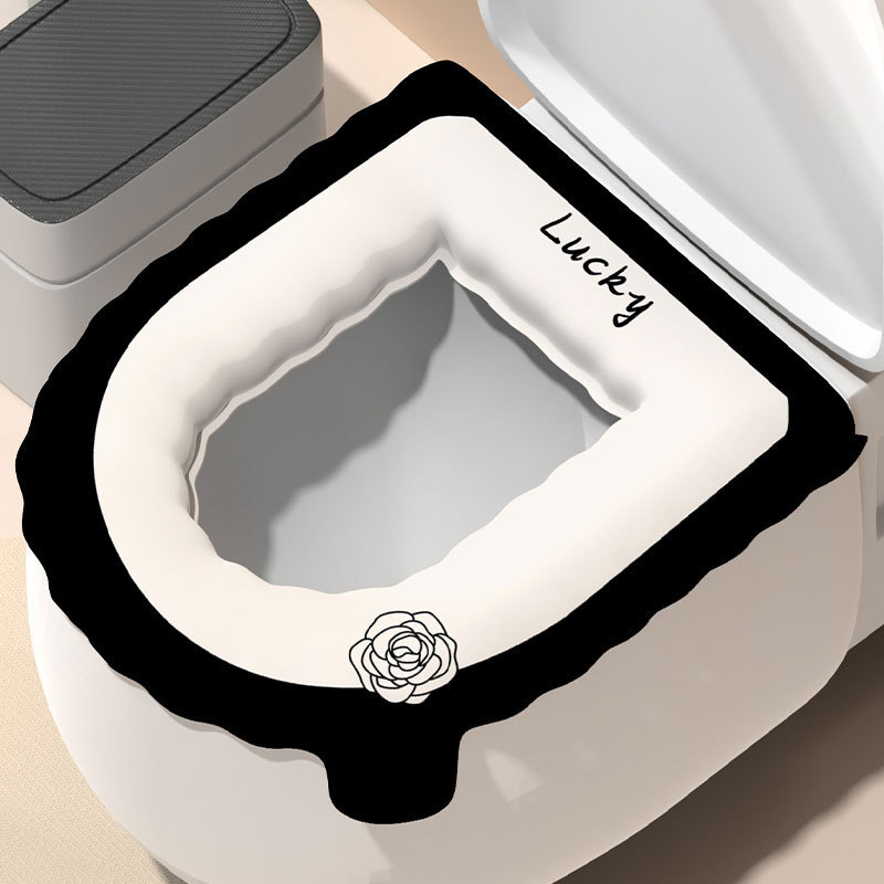 トイレマット ハンドル付き 便座マット 防水・防汚便座マット オールシーズン対応 夏用厚手シートクッション|undefined