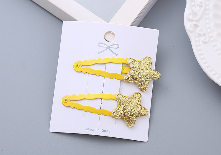 Girl's Simple Style Star Solid Color Alloy Stoving Varnish Hair Clip display picture 6