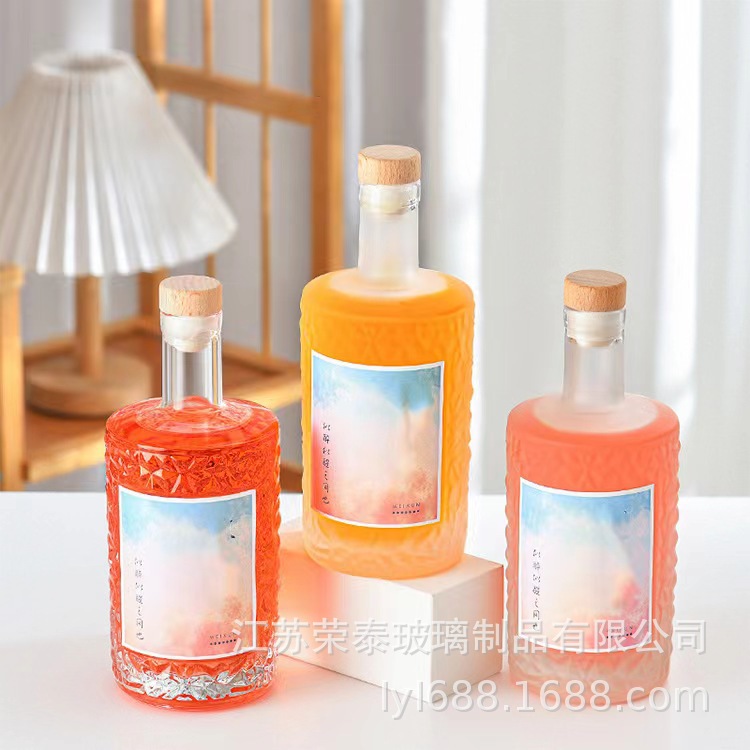 500ml玻璃高颜值果酒瓶空瓶一斤装厂家批发