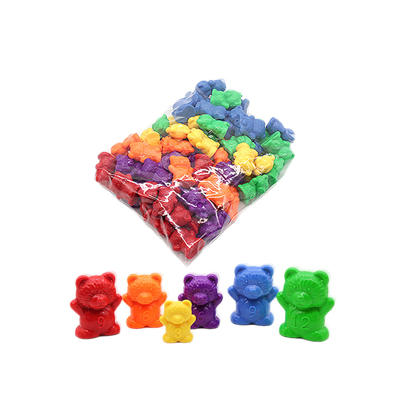 Comercio exterior del arco iris conteo de peso oso juguetes educativos niños Montessori educación temprana material didáctico infantil jardín clasificación de colores